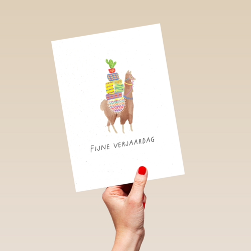 Lama verjaardagskaart fijne verjaardag