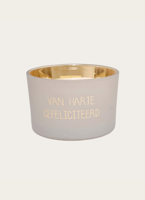 My Flame Geurkaars Van Harte Gefeliciteerd | My Flame Cadeau Woonaccessoires |