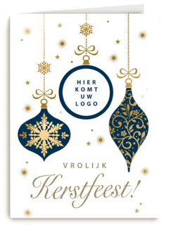 zakelijke kerstkaart met kerstballen