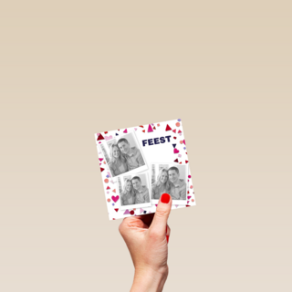 hartjes driehoekjes feest fotokaart