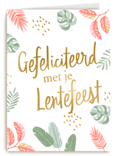 Gefeliciteerd met je lentefeest bladeren