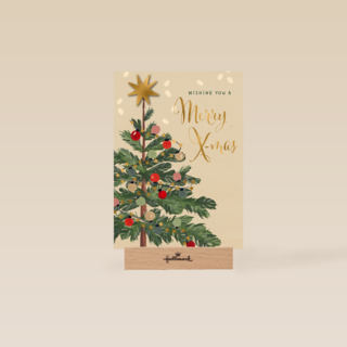 kerstkaart met kerstboom merry x mas