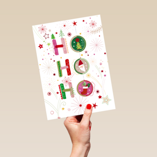 Kerstkaart klassiek ho ho ho Turnowsky