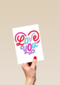 Valentijnskaart love you felle kleuren