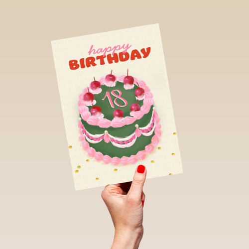 happy birthday cake with 18