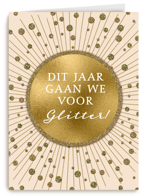 Kerstkaart dit jaar gaan we voor glitter